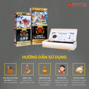 Hắc sâm Hàn Quốc (Korean black ginseng 6Y 16-25 Root) Dạng củ 150g/hộp