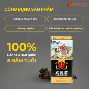 Hắc sâm Hàn Quốc (Korean Black ginseng 6Y 11-20 Root) Dạng củ 300g/hộp