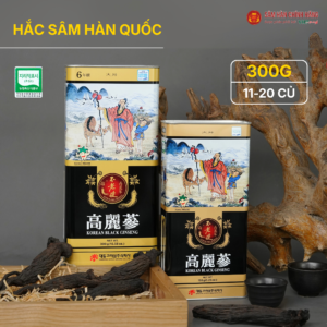 Hắc sâm Hàn Quốc (Korean Black ginseng 6Y 11-20 Root) Dạng củ 300g/hộp