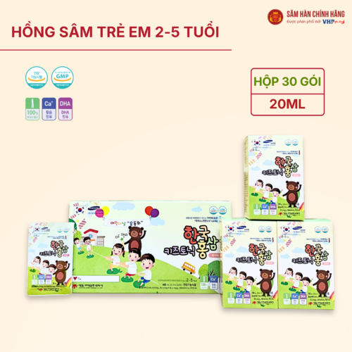 Hồng Sâm trẻ em Hàn Quốc 2-5 tuổi (Korean Red Ginseng Baby 2-5 year) 20ml*30gói/hộp
