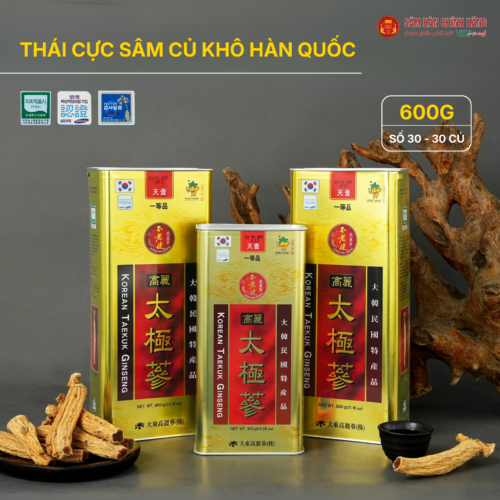Thái cực sâm củ khô Hàn Quốc (Korean Taekuk Ginseng - 30 Root) 600g/hộp
