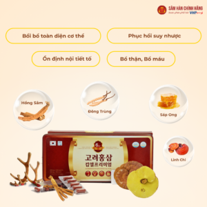 Viên hồng sâm cao cấp Hàn Quốc (Korea Red Ginseng Capsule Premium) 830mg*120 viên/hộp