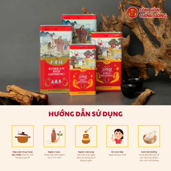 Hồng sâm củ khô HQ Good 300g - số 15 (10 củ) - Daedong