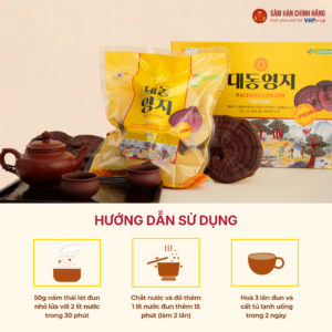 Nấm Linh Chi Daedong (Daedong Lingzhi) sấy khô nguyên tai 500g/tui