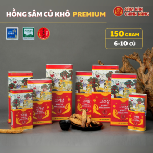 Hồng sâm củ khô Hàn Quốc Premium 150 gram 6-10 củ