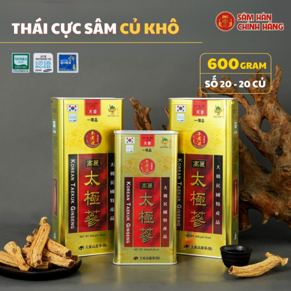 Korean Taekuk Ginseng (Thiên sâm) 600g - số 20 (20củ special) - Daedong