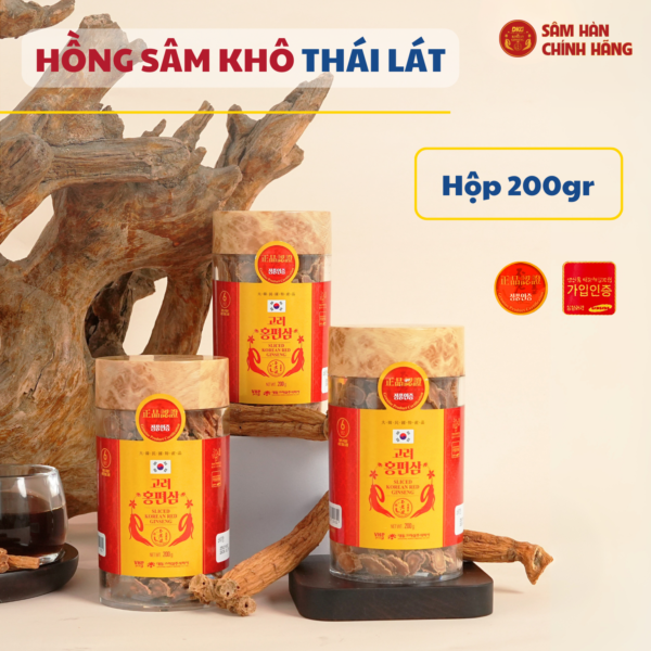 Hồng sâm HQ thái lát (200g dạng lọ) - Daedong