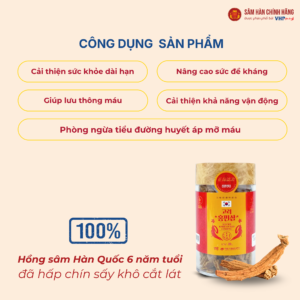 Hồng Sâm Hàn Quốc thái lát (Sliced Korean Red Ginseng) 200g/lọ