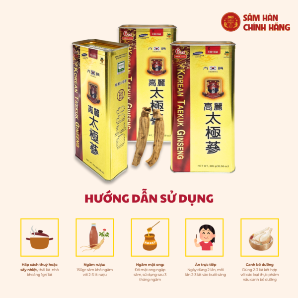 Korean Taekuk Ginseng (Thiên Sâm) 300g số 30 (30 củ) - Daedong