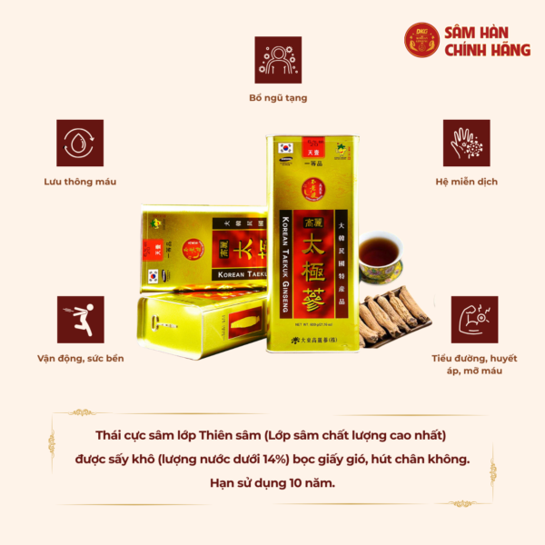 Thái cực sâm củ khô HQ (Thiên sâm) 300g-số 10 (10củ special)