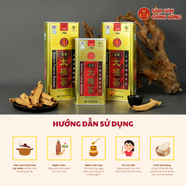 Thái cực sâm củ khô HQ (Thiên sâm) 300g-số 10 (10củ special)