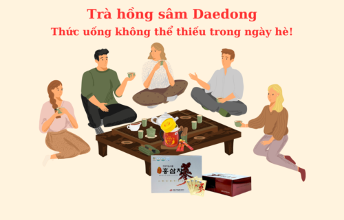 Trà hồng sâm 100 gói Daedong - Giải khát, bổ sung năng lượng cho cơ thể