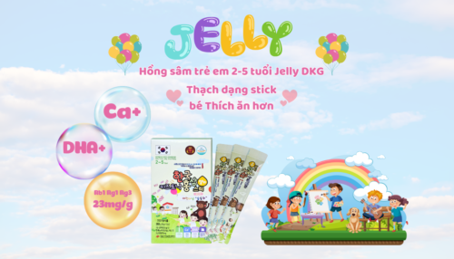 Hồng sâm trẻ em 2-5 tuổi Jelly DKG - Hỗ trợ não bộ và hệ xương