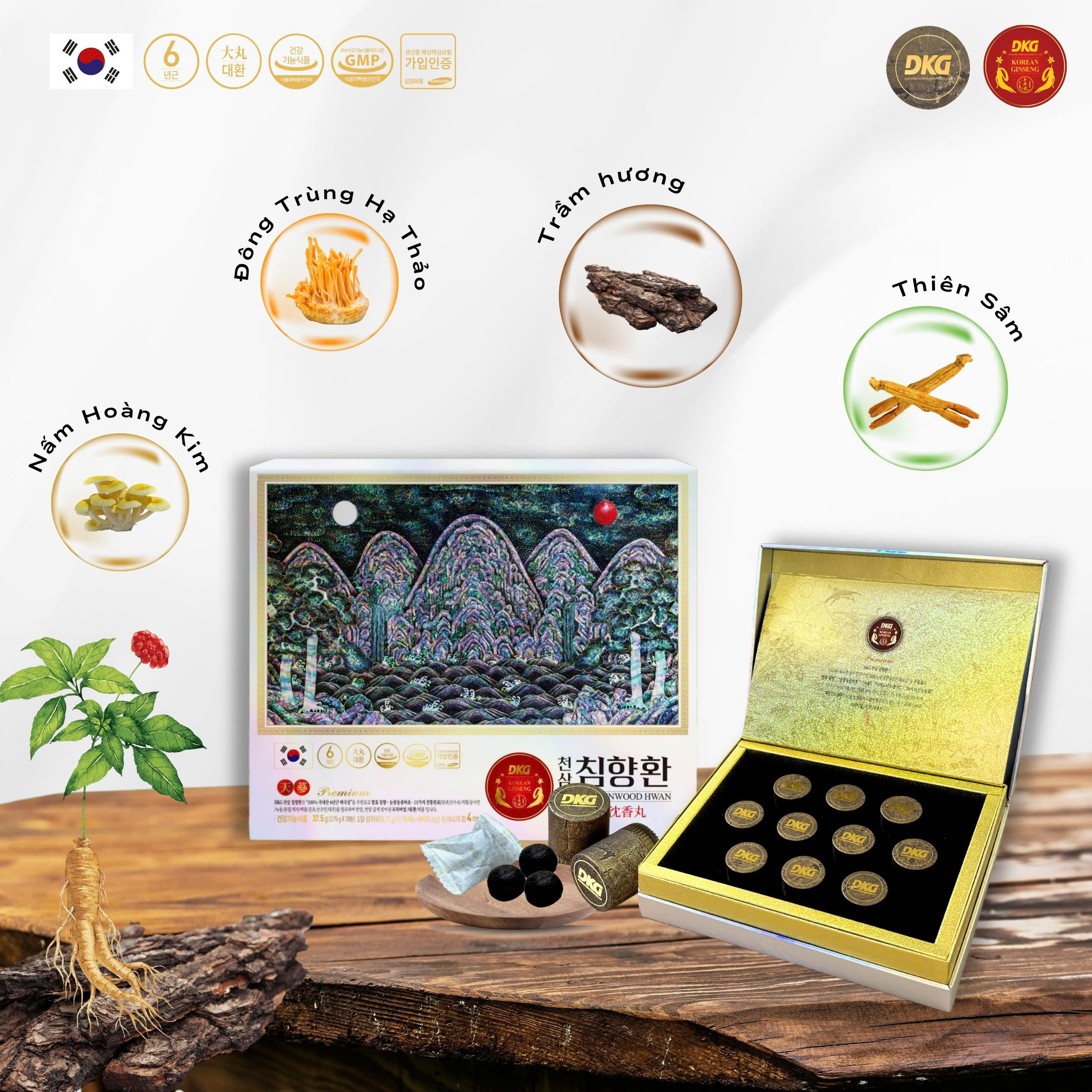 Viên bổ não Thiên sâm trầm hương DKG Viên bổ não Thiên sâm trầm hương DKG