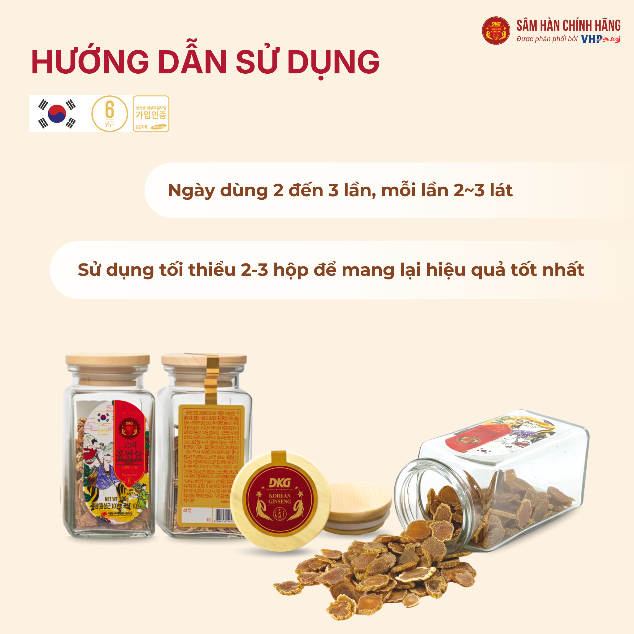 Hồng sâm Hàn Quốc thái lát 2 Hồng Sâm Hàn Quốc thái lát (Sliced Korean Red Ginseng) 100g*3 lọ