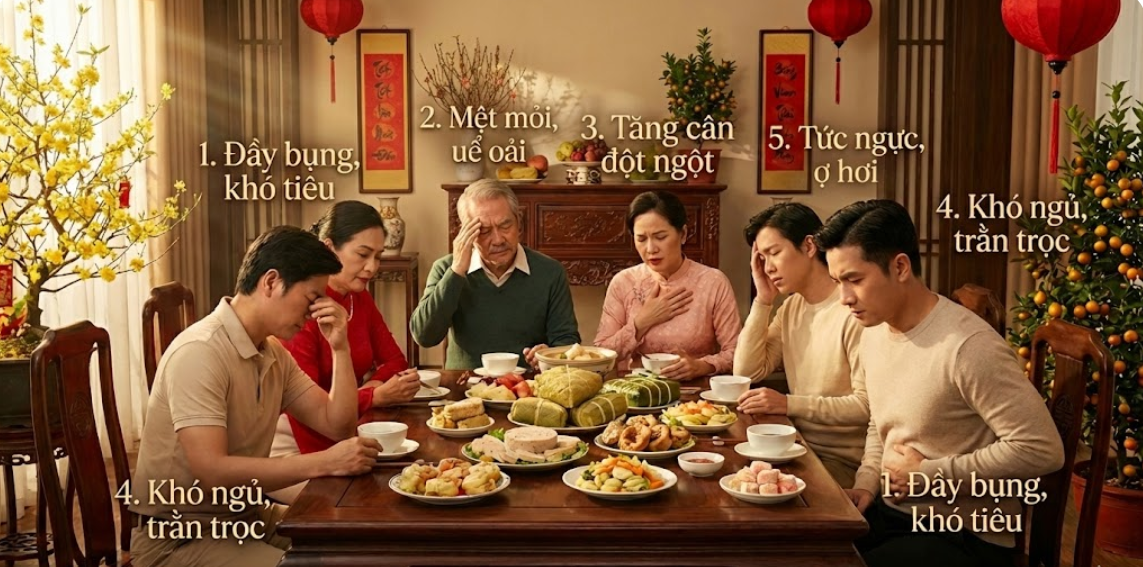 Dấu hiệu cơ thể đang "kêu cứu" vì quá tải thực phẩm