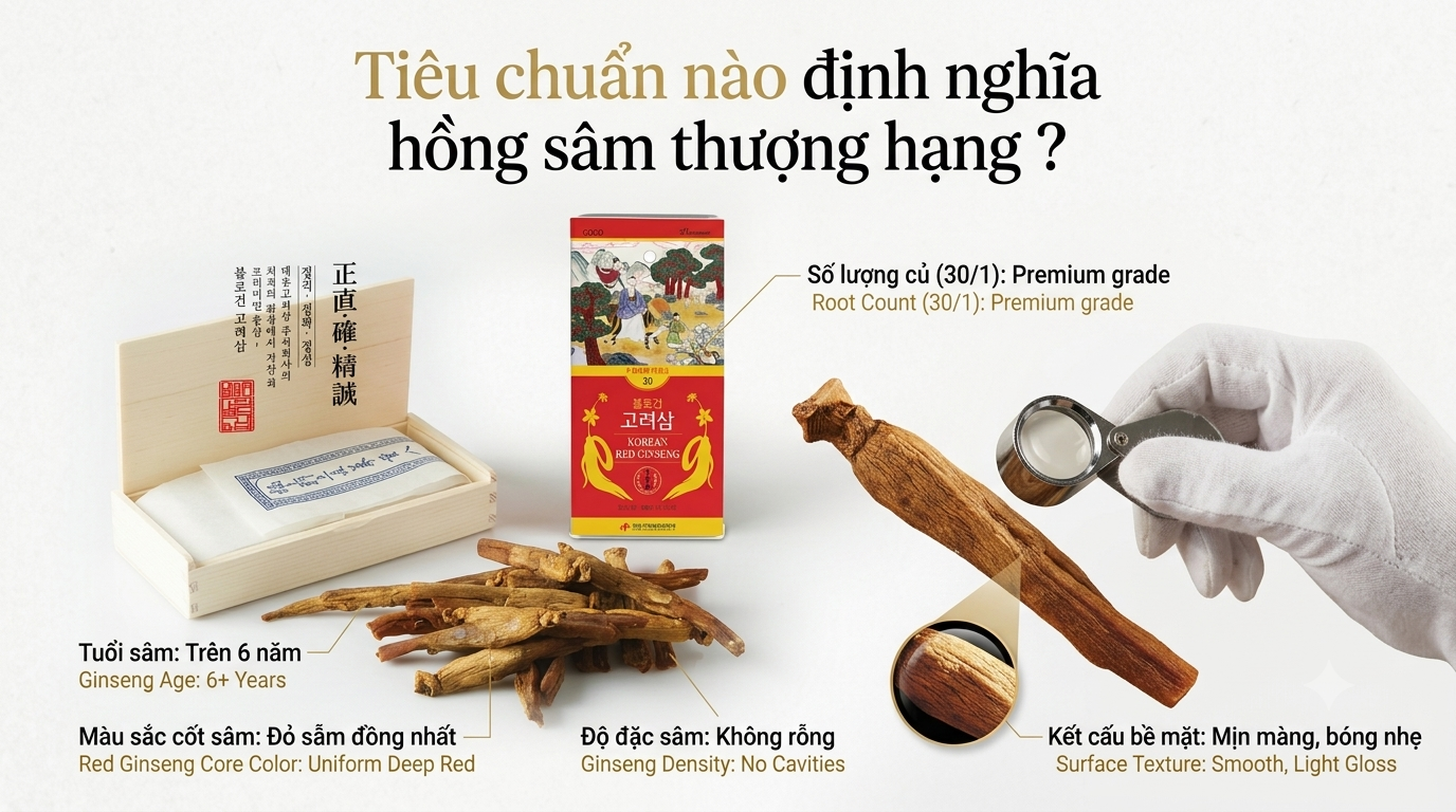 Nhìn vào đâu để biết đó là hồng sâm thượng hạng thực sự? Nhìn vào đâu để biết đó là hồng sâm thượng hạng thực sự?