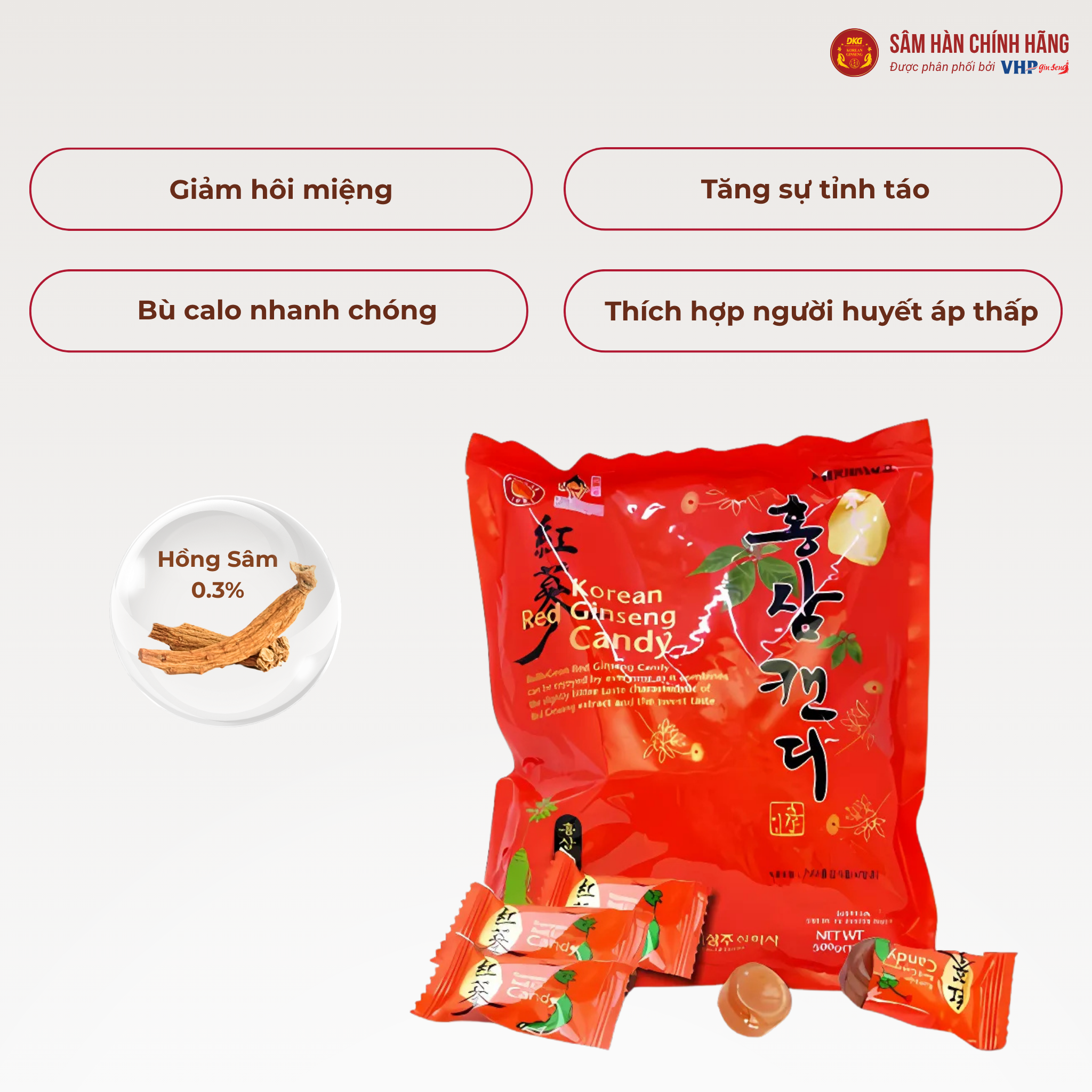 Kẹo hồng sâm hàn quốc 120g 1 Kẹo hồng sâm Hàn Quốc (Korean Red Ginseng Candy) 120g/gói