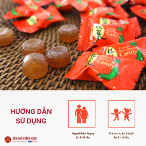 Kẹo hồng sâm Hàn Quốc (Korean Red Ginseng Candy) 120g/gói