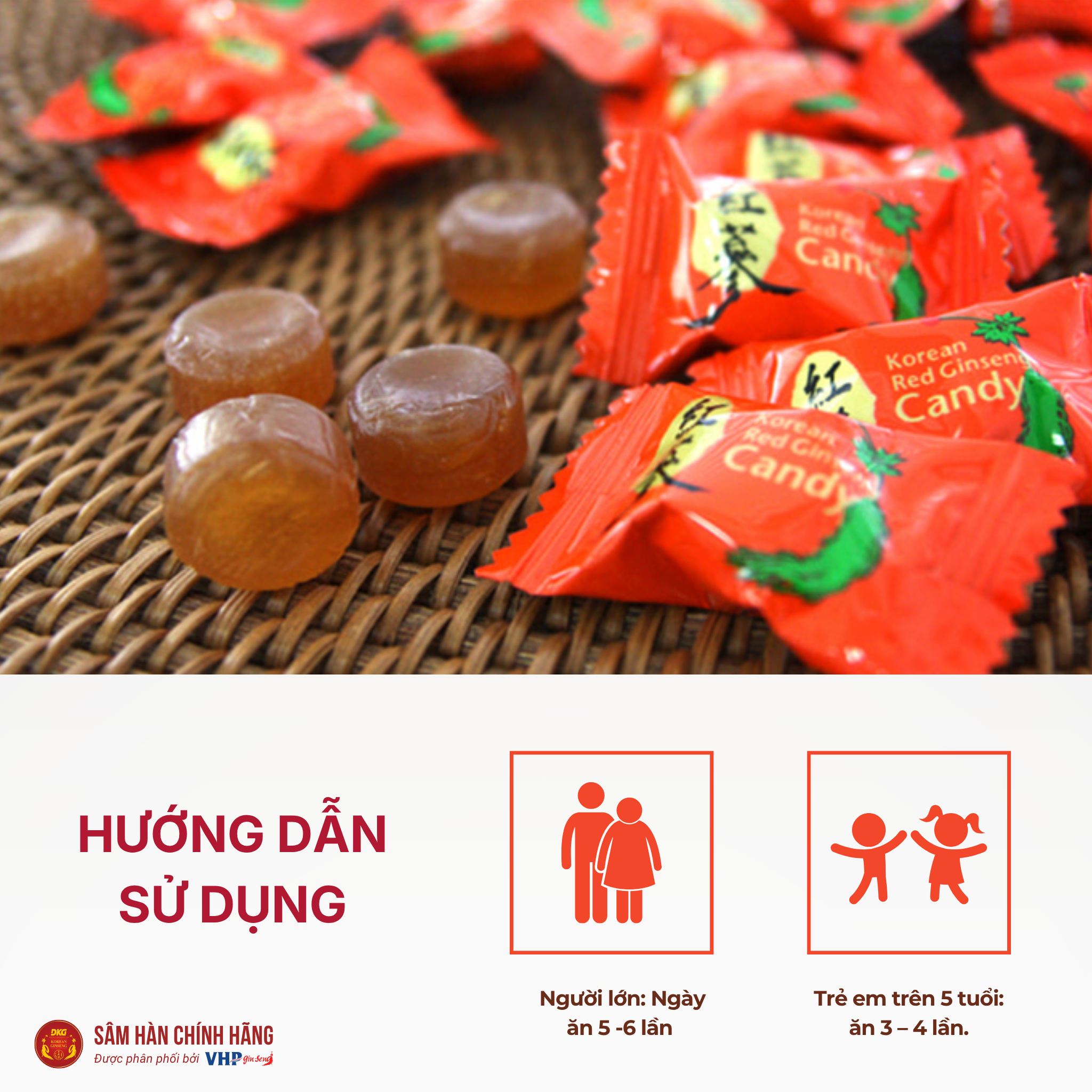 Kẹo hồng sâm hàn quốc 120g 2 Kẹo hồng sâm Hàn Quốc (Korean Red Ginseng Candy) 120g/gói